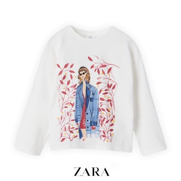 ZARA Kids | White | GIRL T-SHIRT - Picture 1 of 5
